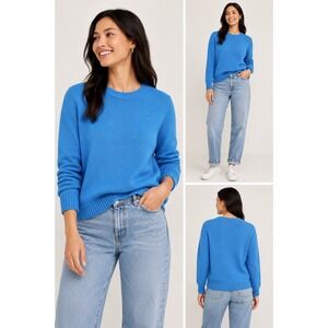 GAP 100%‎ Cotton Shaker Knit Sweater Womens Large Blue Crew Neck Pullover